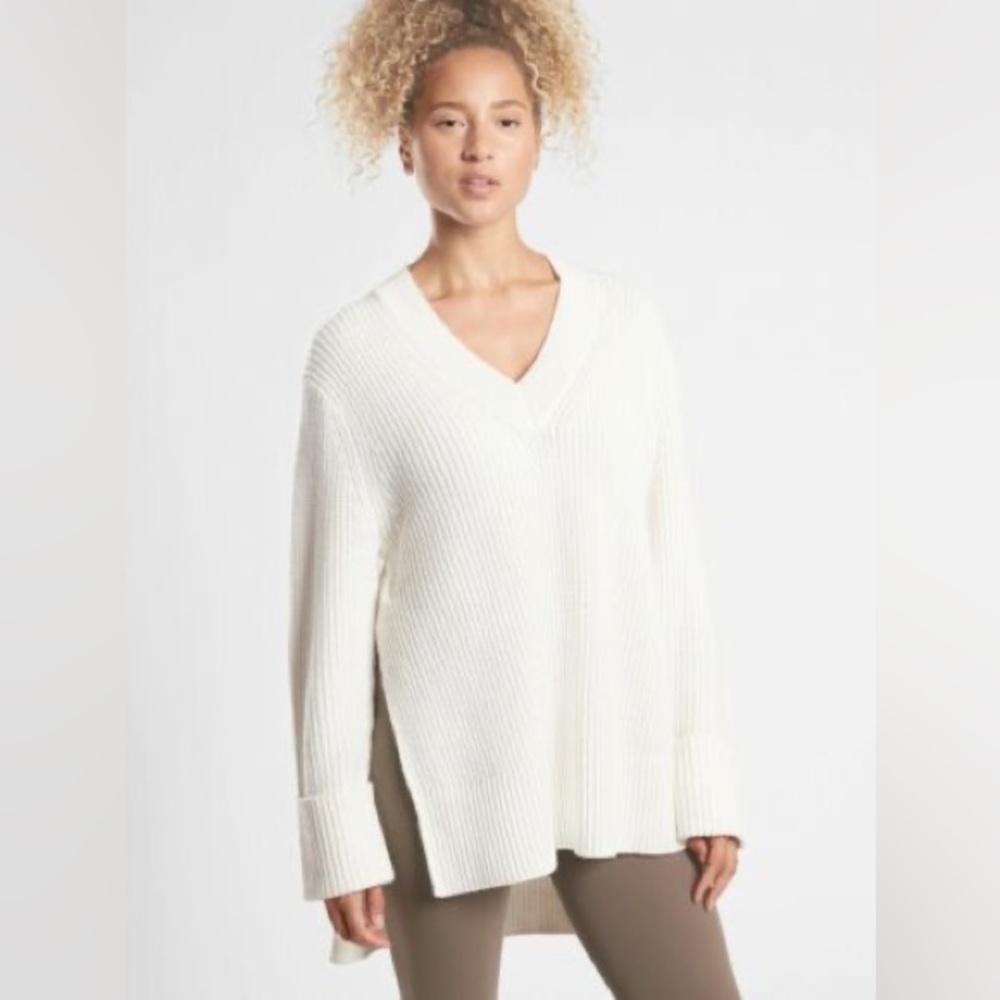 Athleta | Shasta V-neck Wool Blend Sweater XS NEW